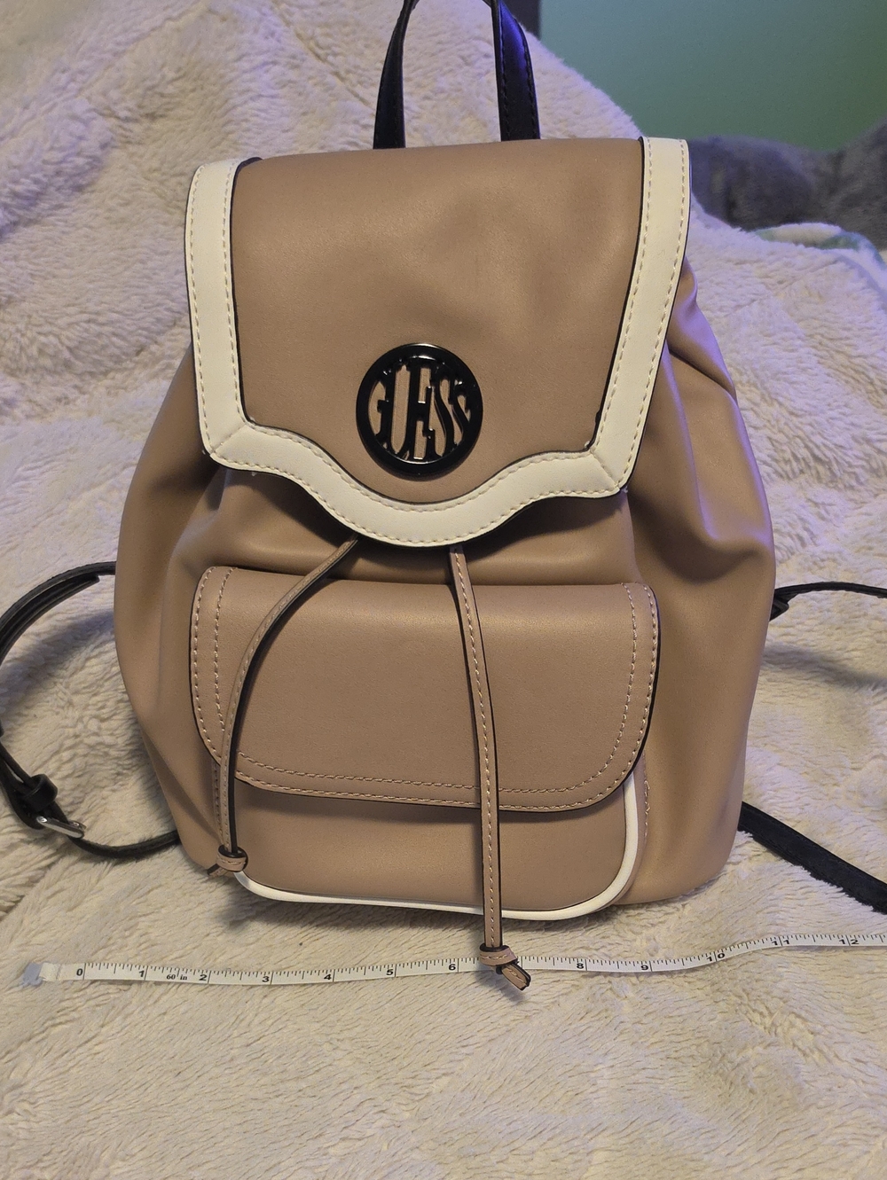 Guess Tan Backpack with White Trim